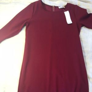 Red Long-Sleeved Everly Sheath Dress (side slits)